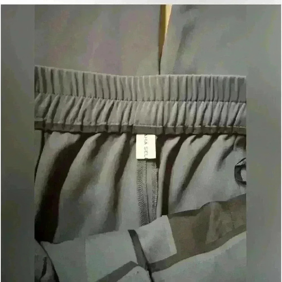 Gray slacks dress pants work pants elastic waist - Picture 2 of 3